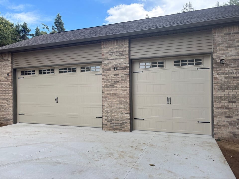 Swank Builders Inc additions project detached garage exterior with custom garage doors in Fenton MI